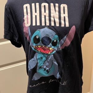 Junior Dark Blue Ohana Stitch Tee